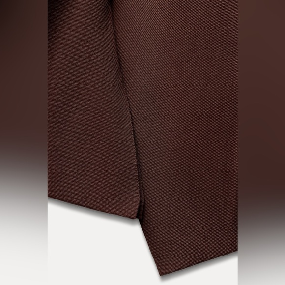 ZARA Khaite Inspired Brown 2-Piece Cardigan Sweater & Skirt Outfit Set - Picture 8 of 16